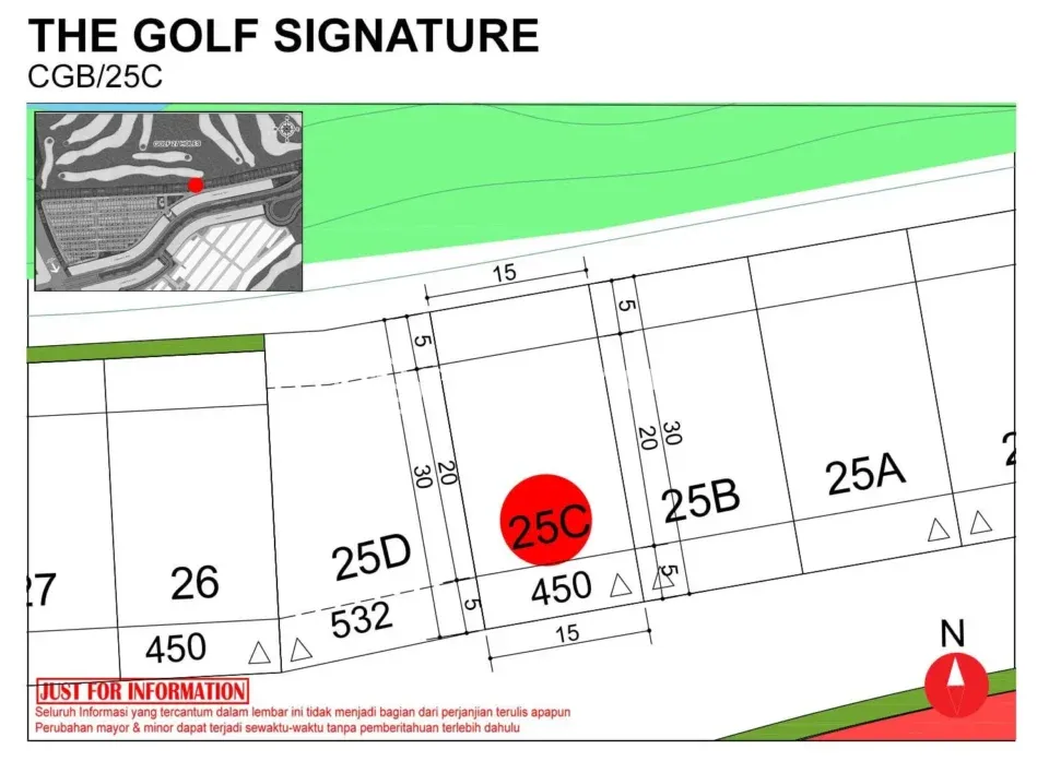 Kavling Komersial dijual di The Golf Signature Boulevard, PIK 2 - Denah