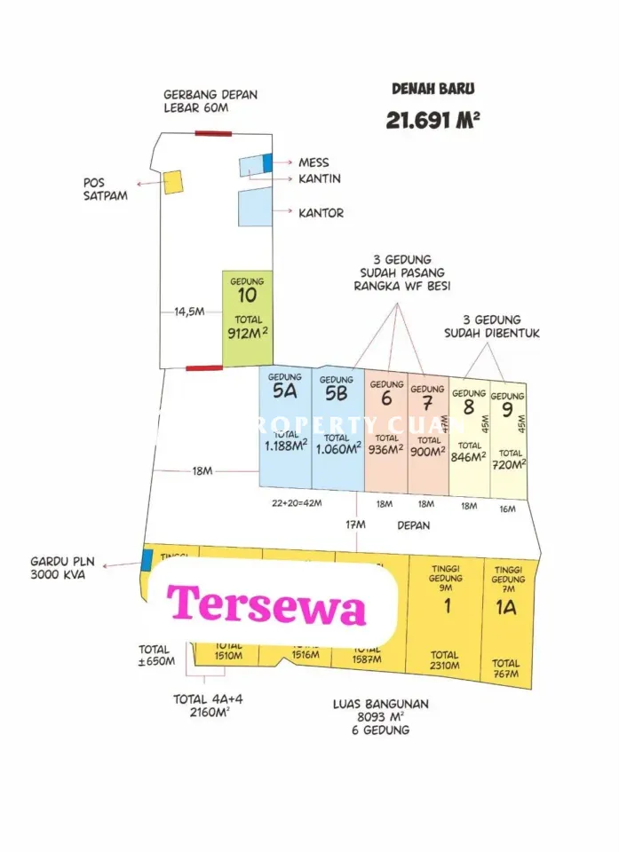 Gudang Disewakan di Periuk — LT 767 m², LB 767 m² — foto 10